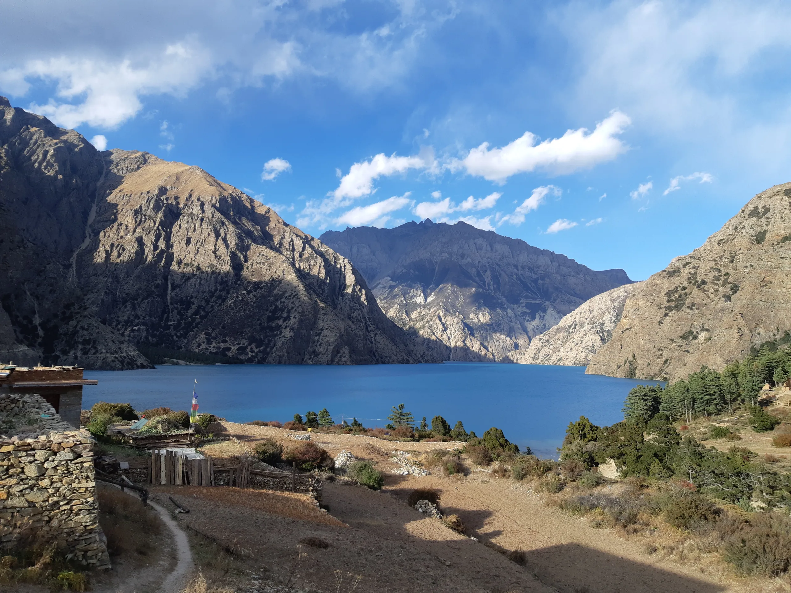 Camping under stars Phoksundo Lake night sky