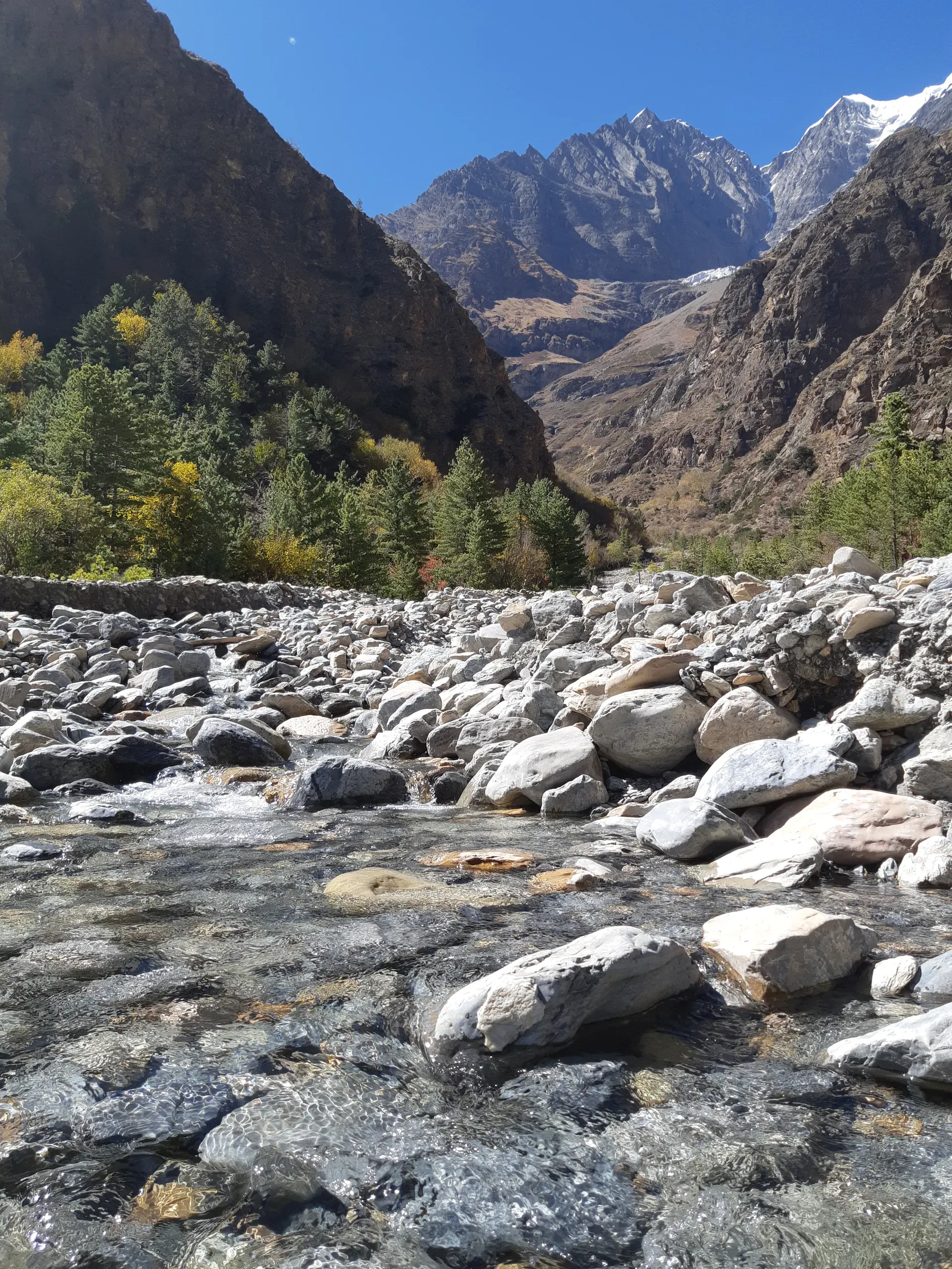 Ancient rock carvings mani walls pilgrimage route Dolpa