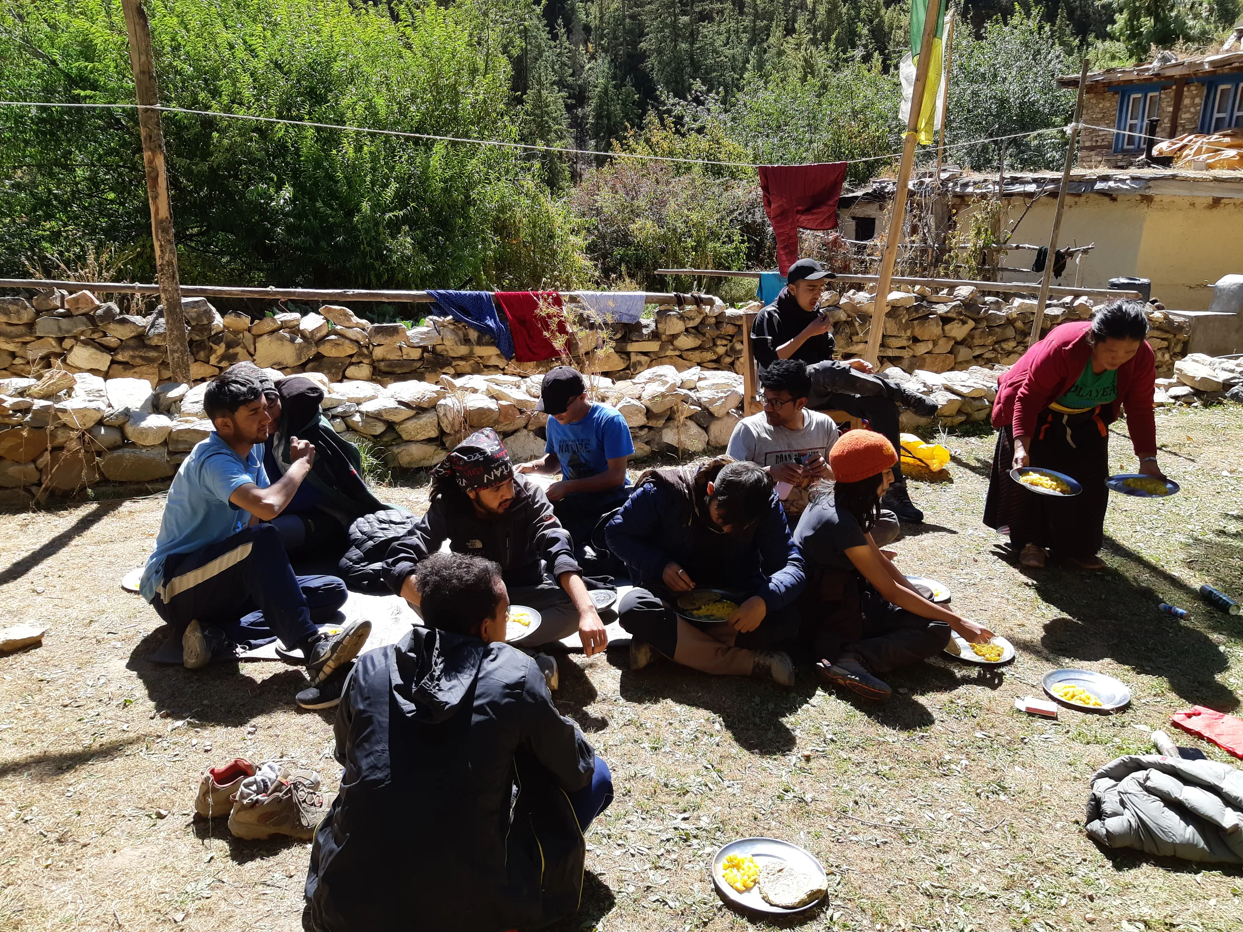 Shey Gompa white walls blue sky Dolpa